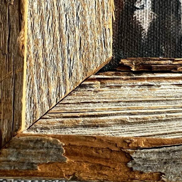 Rustic Hand Painted Raccoon Adorable Folk Art Barn Wood artist signed Handmade - Picture 8 of 14